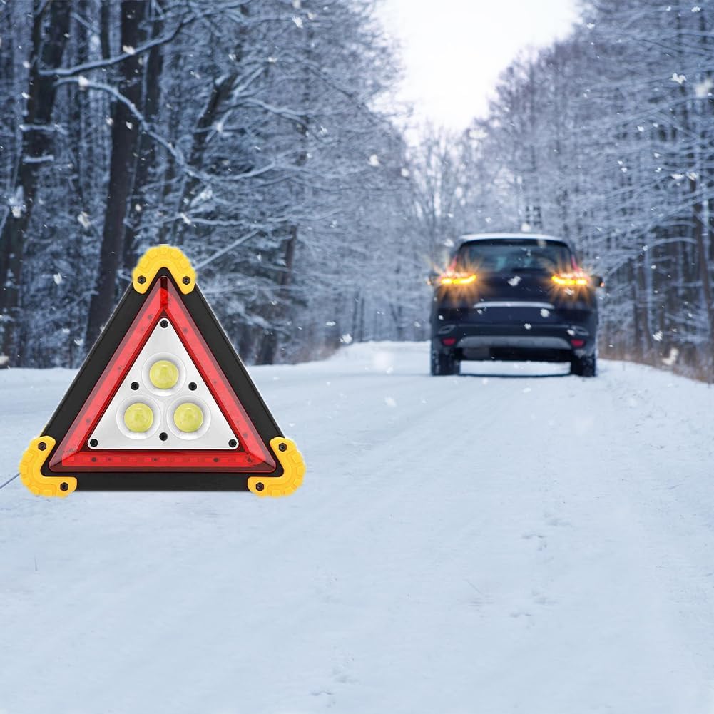 Waterproof Warning Triangle Light, Portable LED Road Flare