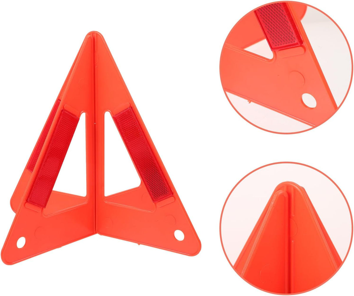 Reflective Warning Triangle Roadside Emergency Triangle Plastic Red