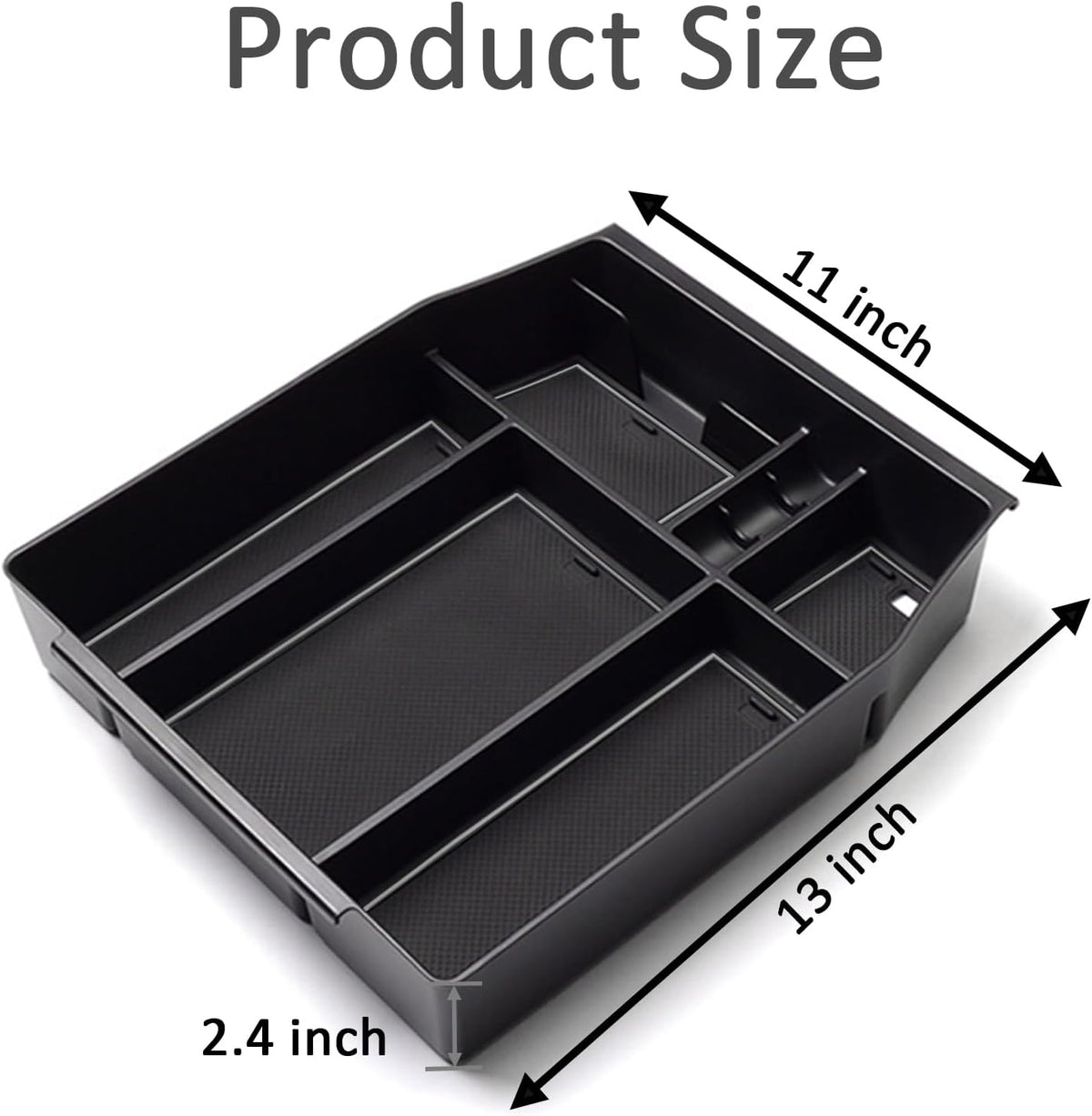 Center Console Organizer Tray for Ford F150 2021 2022 2023 2024 Accessories Interior Secondary Storage Armrest Box Insert Hidden Cubby Drawer (Full Console w/Bucket Seats ONLY) (Gray Trim)
