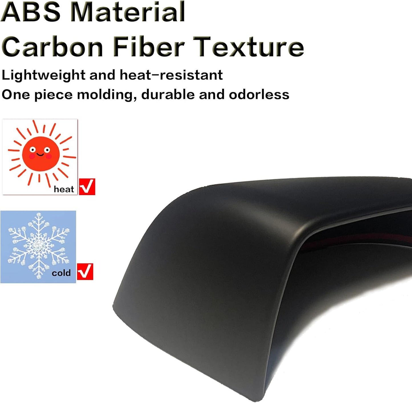 Rearview Mirror Guard Cover for 2020-2024 Tesla Model Y-YH | Side View Mirror Cover External Accessories Are Easy to Install (Matte Black, Y-Shaped)