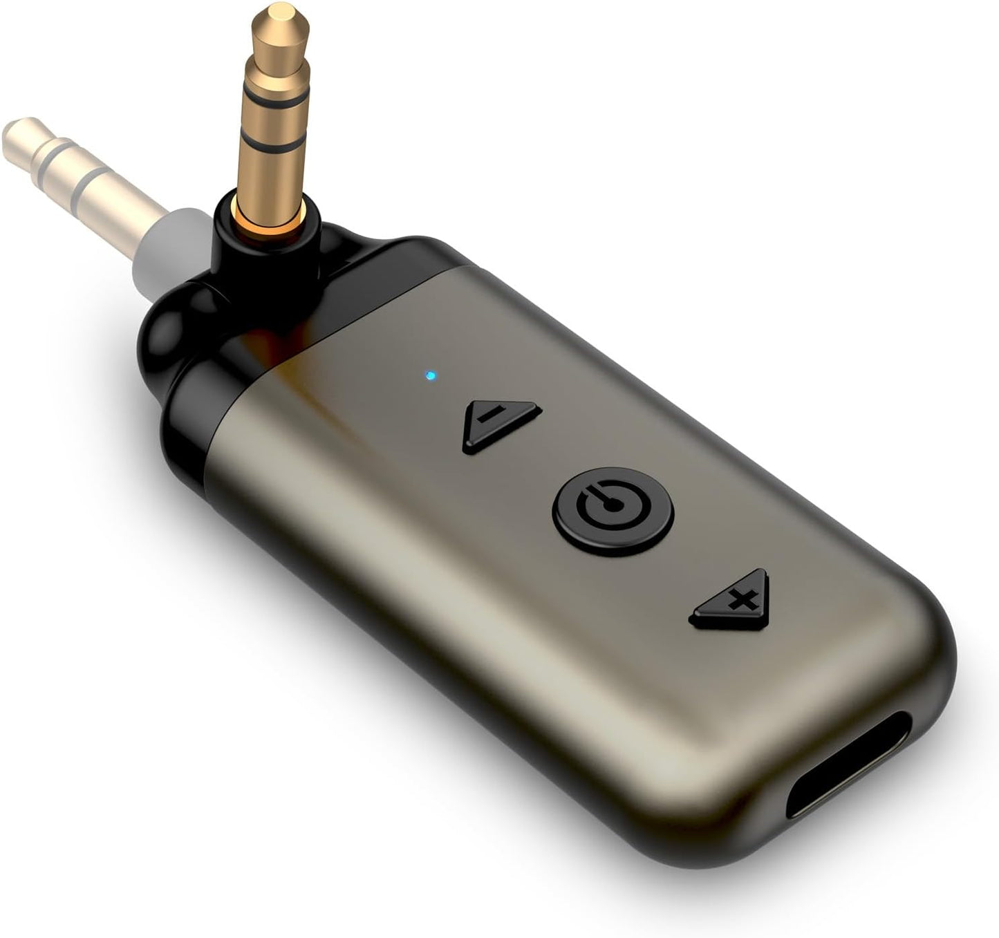 HVMLAK Air88 Bluetooth 5.4 Aux Adapter, 180° Swivel 3.5mm Jack Receiver for Car Home Stereo, Handsfree Calls, 12 Hours Battery, HiFi Sound, Solid Metal Case