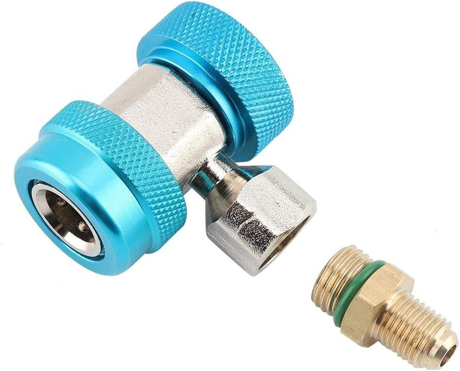 Quick Coupler,R134 A/C Low/High Quick Connector 1/4" Air Conditioning Coupler Adapter + Extractor Valve Core for Car Add Fluorine(Low Pressure)