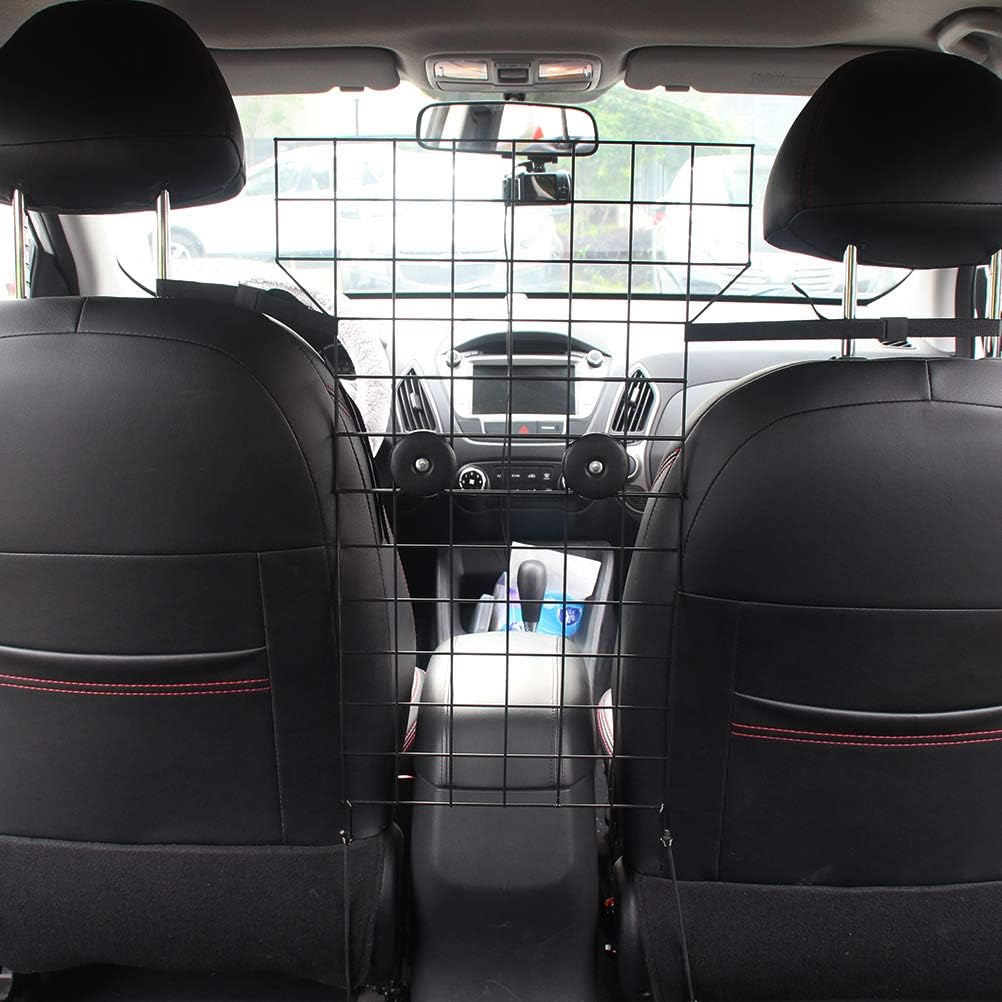KOOLTAIL Dog Car Barrier - Front Seat Pet Vehicle Barriers Adjustable Steel,Safety Guaranteed Dogs and Passengers for Cars＆SUV's, for Small and Medium Dogs