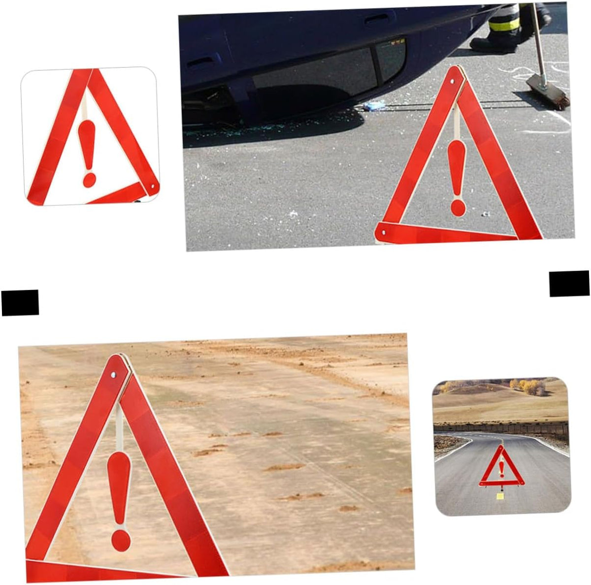 Car Warning Triangle 4Pcs Plastic Foldable Roadside Safety Kit
