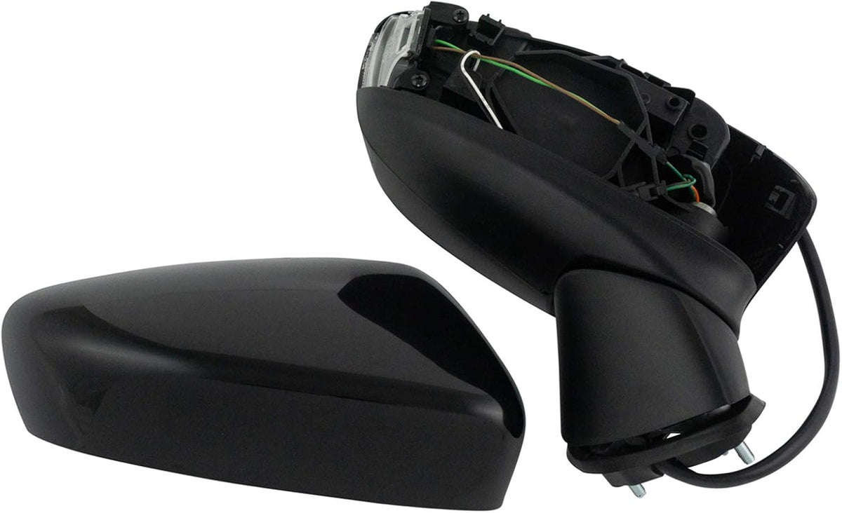 TRQ Passenger Side Mirror Assembly Power Blind Spot Turn Signal Textured
