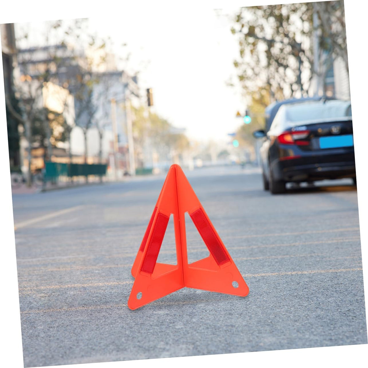 5pcs Foldable Reflective Safety Triangle for Vehicle Roadside Alerts