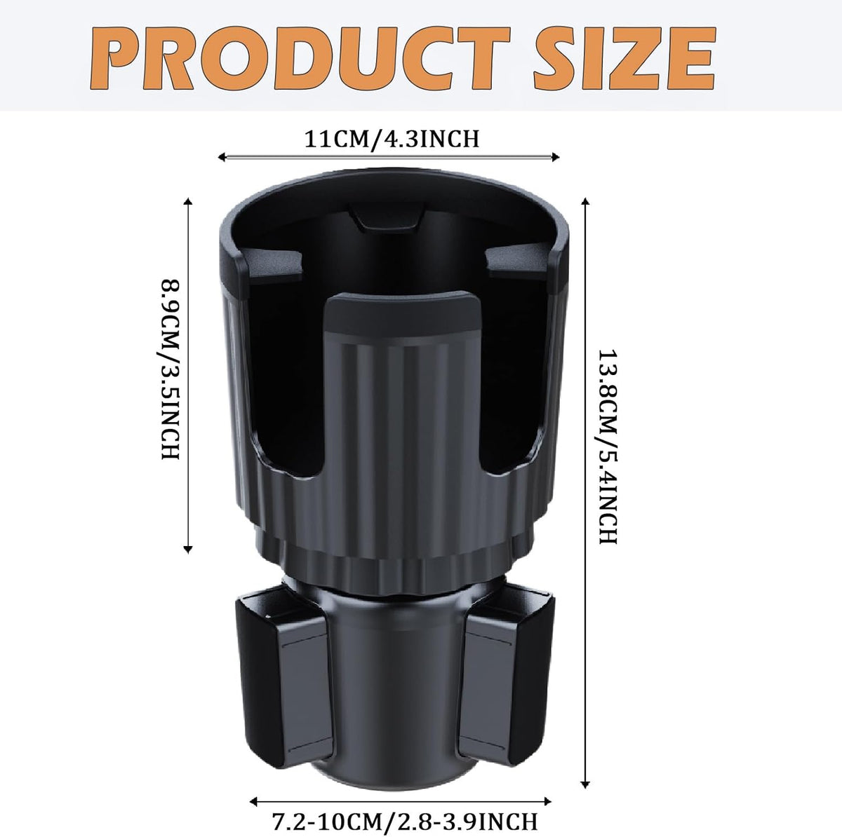 Cup Holder Expander with Phone Mount, Adjustable Cup Holder Cell Phone Car Mount for 16-40oz Tumbler Cup,Cupholder Extender Holder Stanley Cup Car Accessories