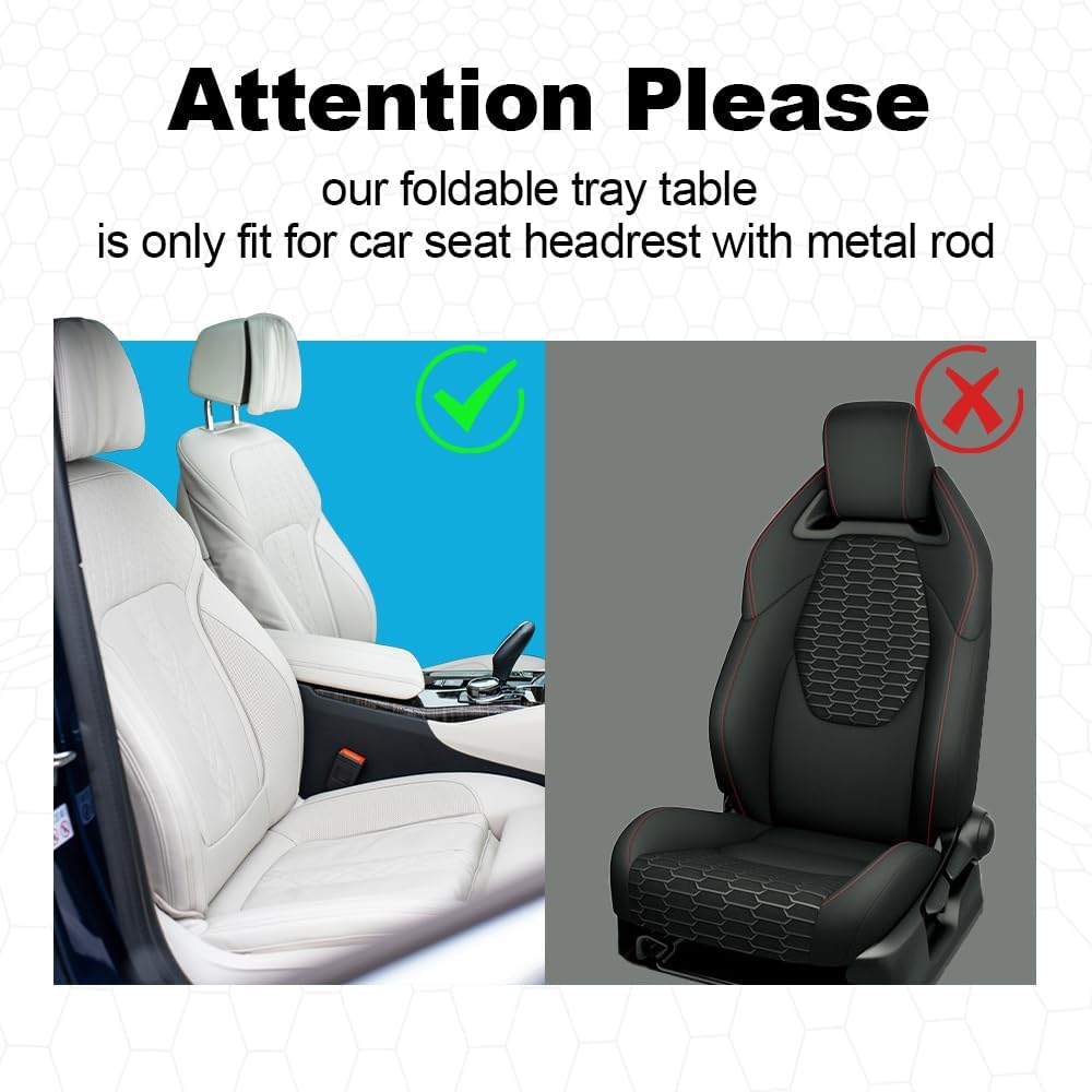 Car Back Seat Tray with Extendable Table, Car Travel Desk for Laptop with Phone Holder, Foldable Trays for Eating & Working, Car Travel Tray Table for Rear Passenger