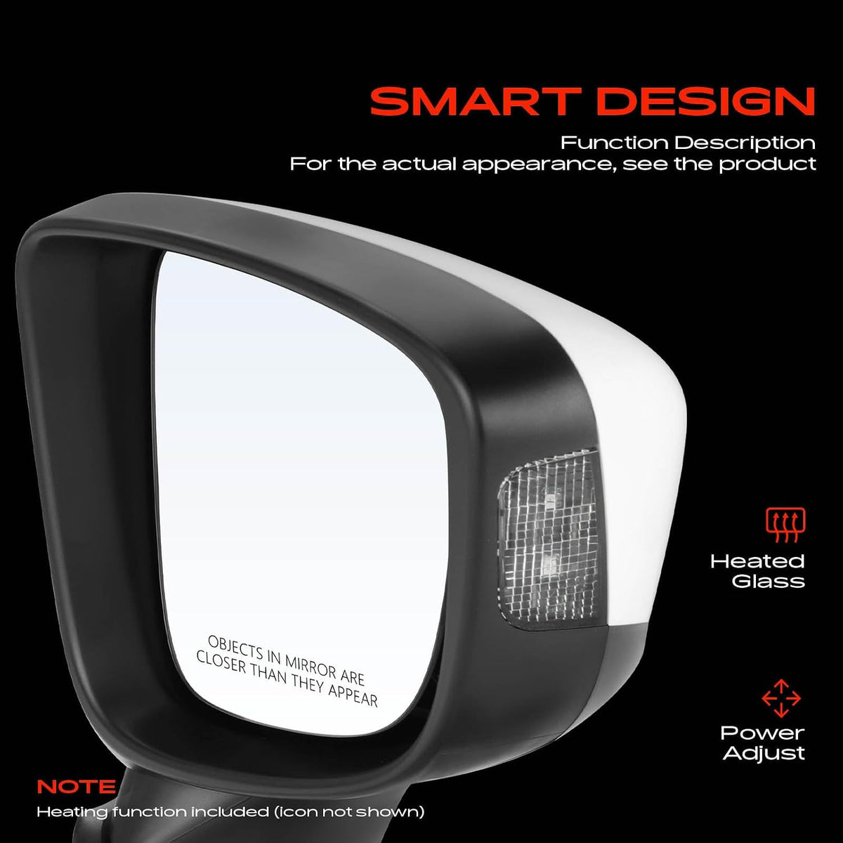 A-Premium Passenger Side Power Door Mirror Compatible with Mazda