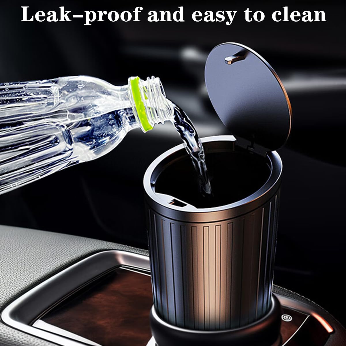 Car Trash Bin with Lid - 2 Pack Universal Leakproof Vehicle Garbage Can Bin with 40pcs Trash Bags - Car Organizers and Storage for Front Back Seat Accessories