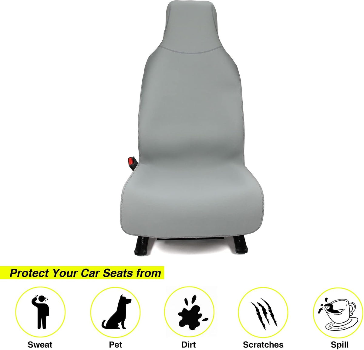 VSHIELD Waterproof Neoprene Car Seat Cover, Sweatproof Non-Slip Seat Protector, Universal Fit for Front Bucket or Rear Bench Seat of Cars, SUVs, Vans, Trucks, Compatible with Airbags and Armrests