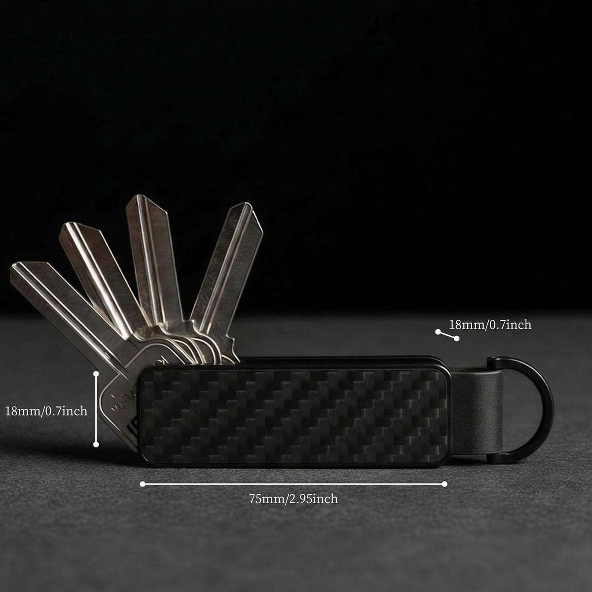 Compact Metallic Aluminum Key Organizer holder Keychain with Pocket Clip.