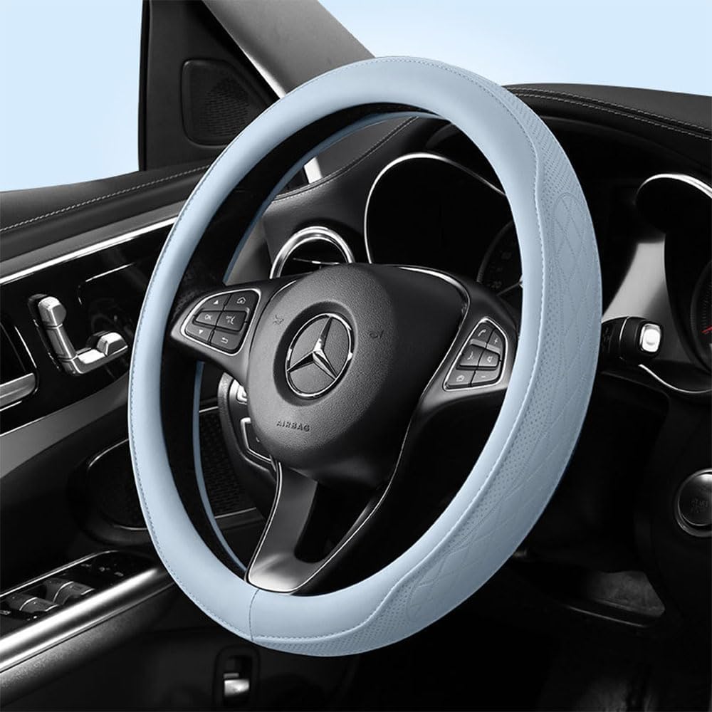 Burgundy Steering Wheel Cover, Premium Perforated Synthetic Leather with Odorless Rubber Inner, Non-Slip Universal Fit for Sporty and Luxury Car Interiors (Burgundy)