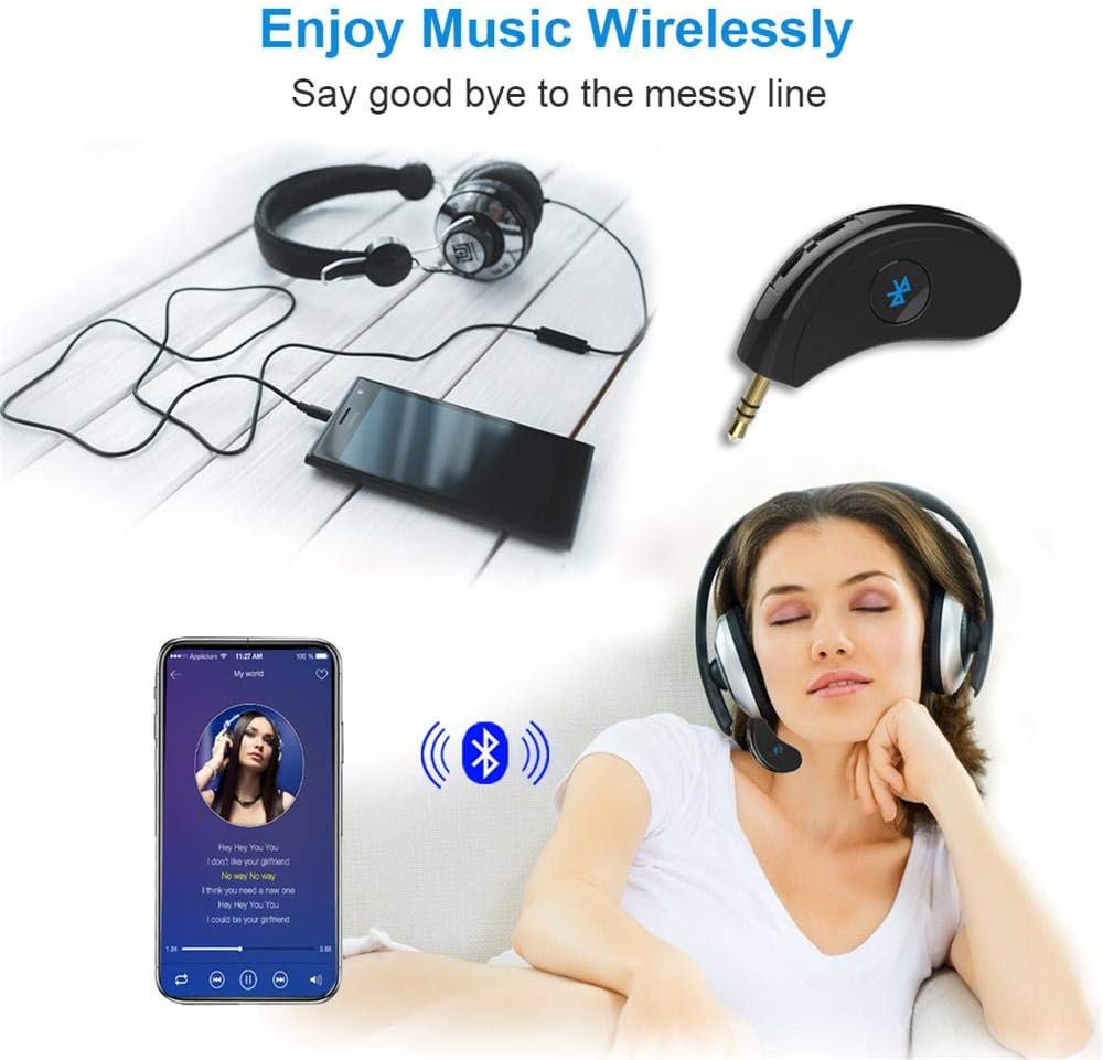 Esuper Portable Bluetooth Aux Adapter, Wireless Music Streaming for Home, Car Audio System, Headphone, Speaker (Bluetooth 4.2, A2DP, 40ft Range)