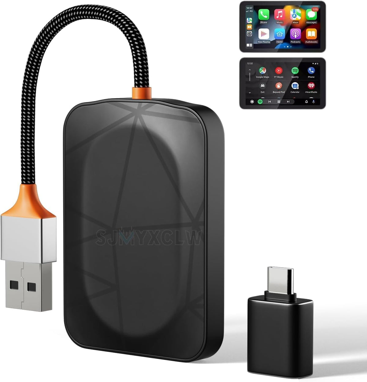 Wireless Adapter,USB Dongle Converts Compatible with CarPlay&Android Auto