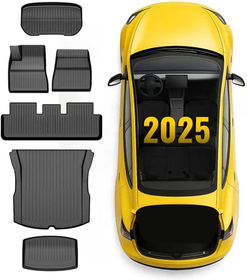 G-PLUS TPE Cargo Liners 6PCS Fit 2024-2025 Tesla Model 3 Highland Full Set
