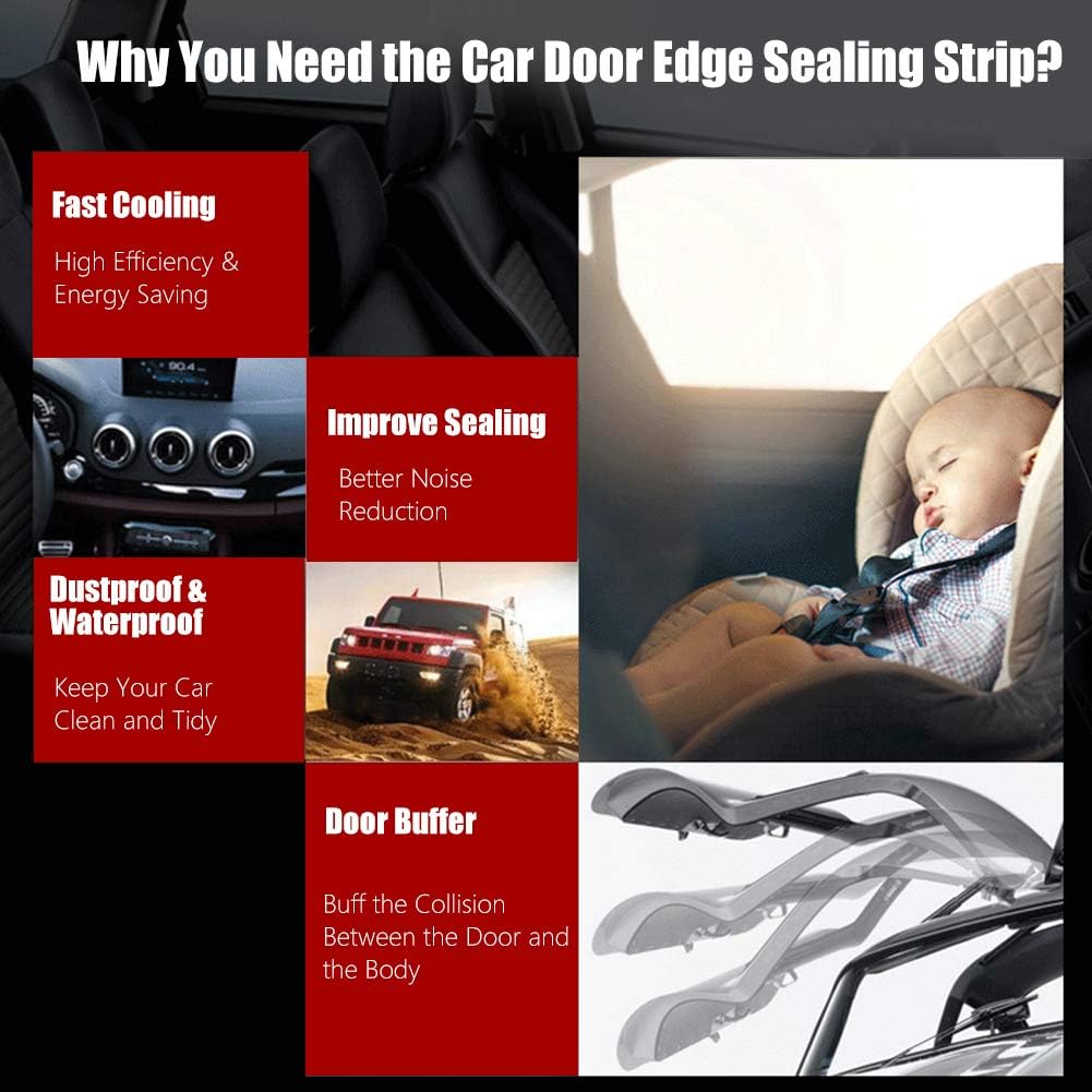 Z Shape Universal Rubber Seal Protector Guard Strip, Keenso Car Door Rubber Seals Trim Seal Door Guards Weatherstrip for Car Window Door Engine Cover, Length
