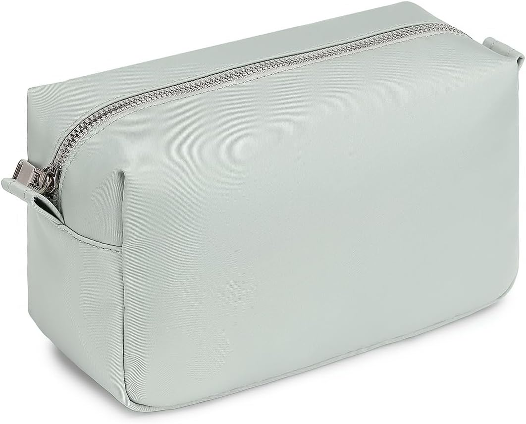 Travel Makeup Bag, Ring Clasp Wristlet Organizer (Grey)