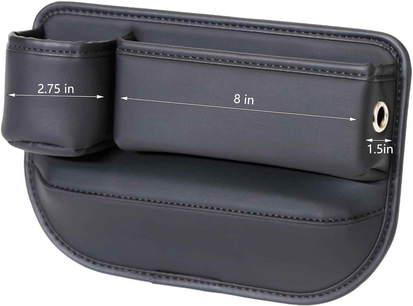 1 Pack Car Seat Gap Filler Organizer, Car Seat Organizer, Seat Gap Storage Box with Cup Holders for Drink, Car Leather Cup Holder Gap Bag Front Seat for Phone, Sunglasses,Keys(Left Side)