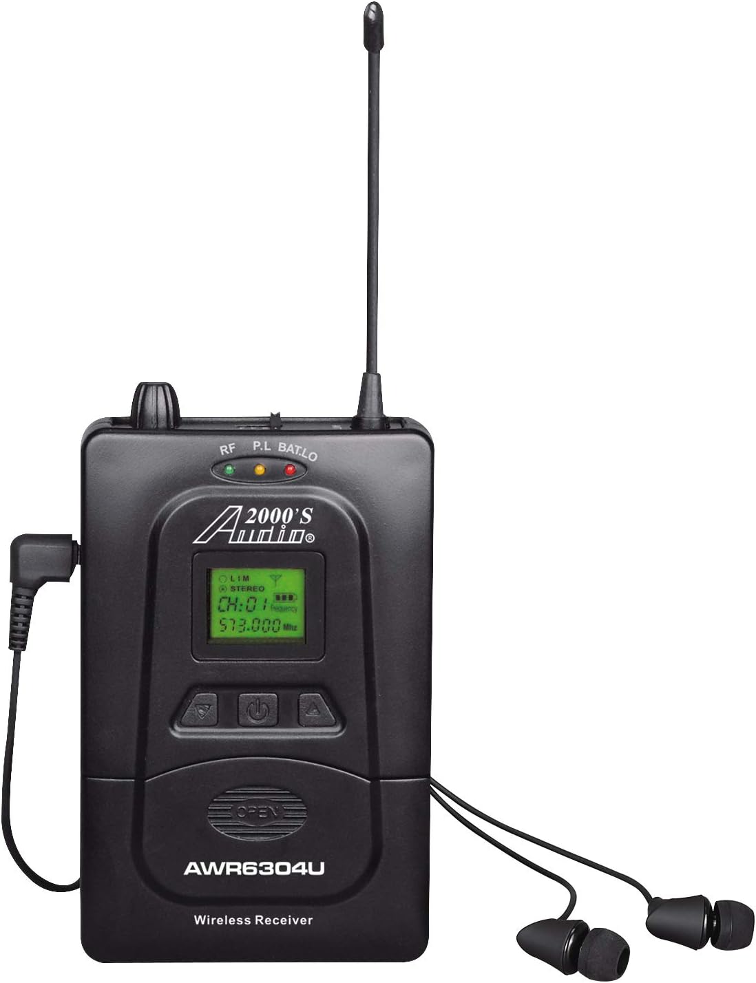 Audio2000'S AWM6306U UHF 100 Selectable Frequency Wireless in-Ear Monitor System with Four Wireless Receivers, One Wireless Transmitter, and One PVC Carrying Case