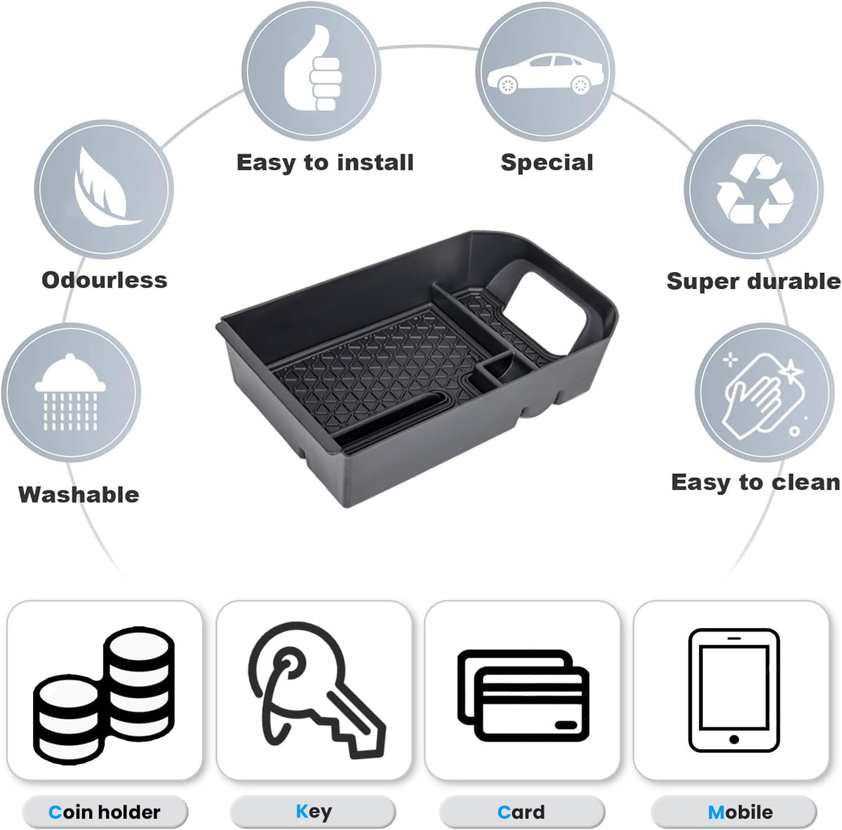 4PCS Center Console Organizer for 2019-2025 Toyota RAV4 Accessories