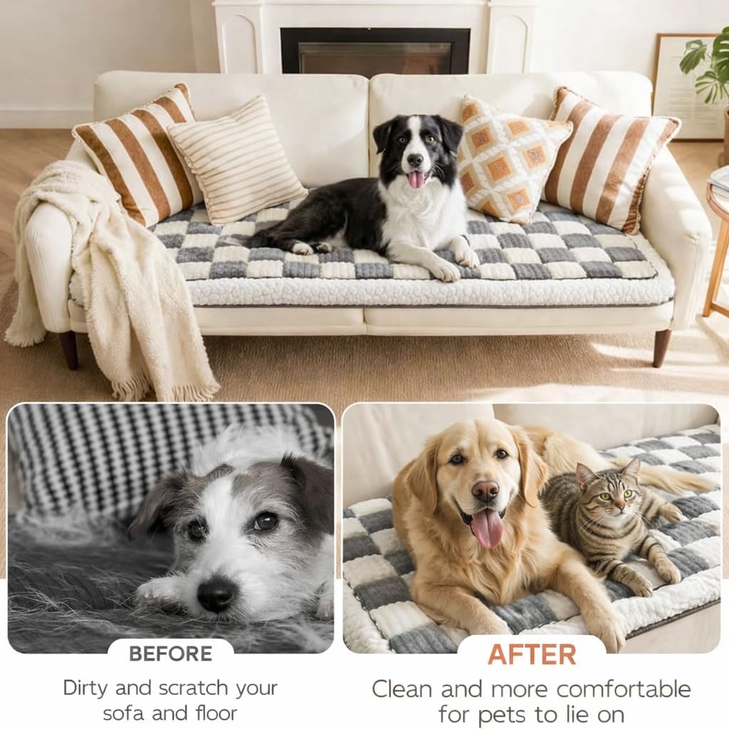Dog Bed for Car Back Seat, Backseat Dog Bed Fit for Backseat Extenders, Nonslip Soft Durable for Car, Travel and Road Trip (White 24.5" x 51")
