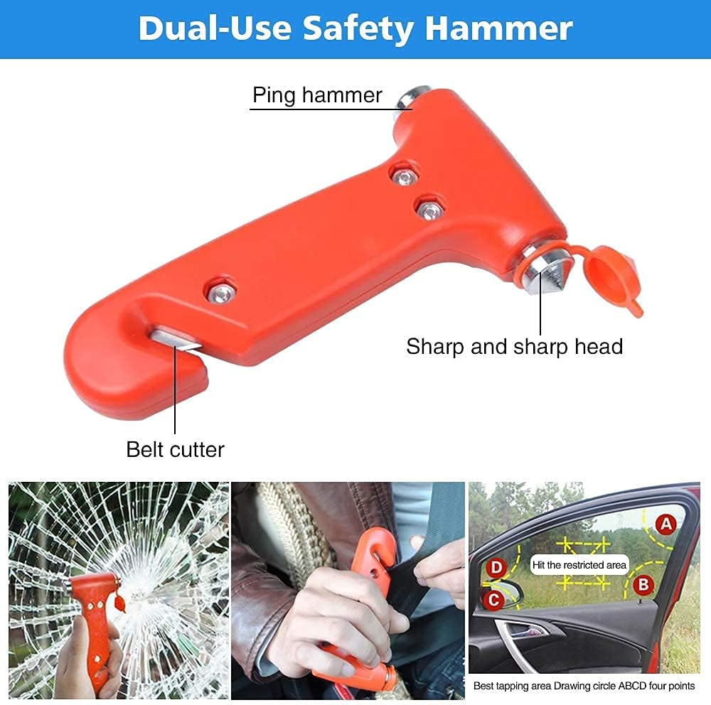 STDY Car Roadside Emergency Kit, Vehicle Truck Safety Road Side Assistance Kits Auto Accessory, with Jumper Cables, Tow Rope, Reflective Triangle, Tire Pressure Gauge, etc