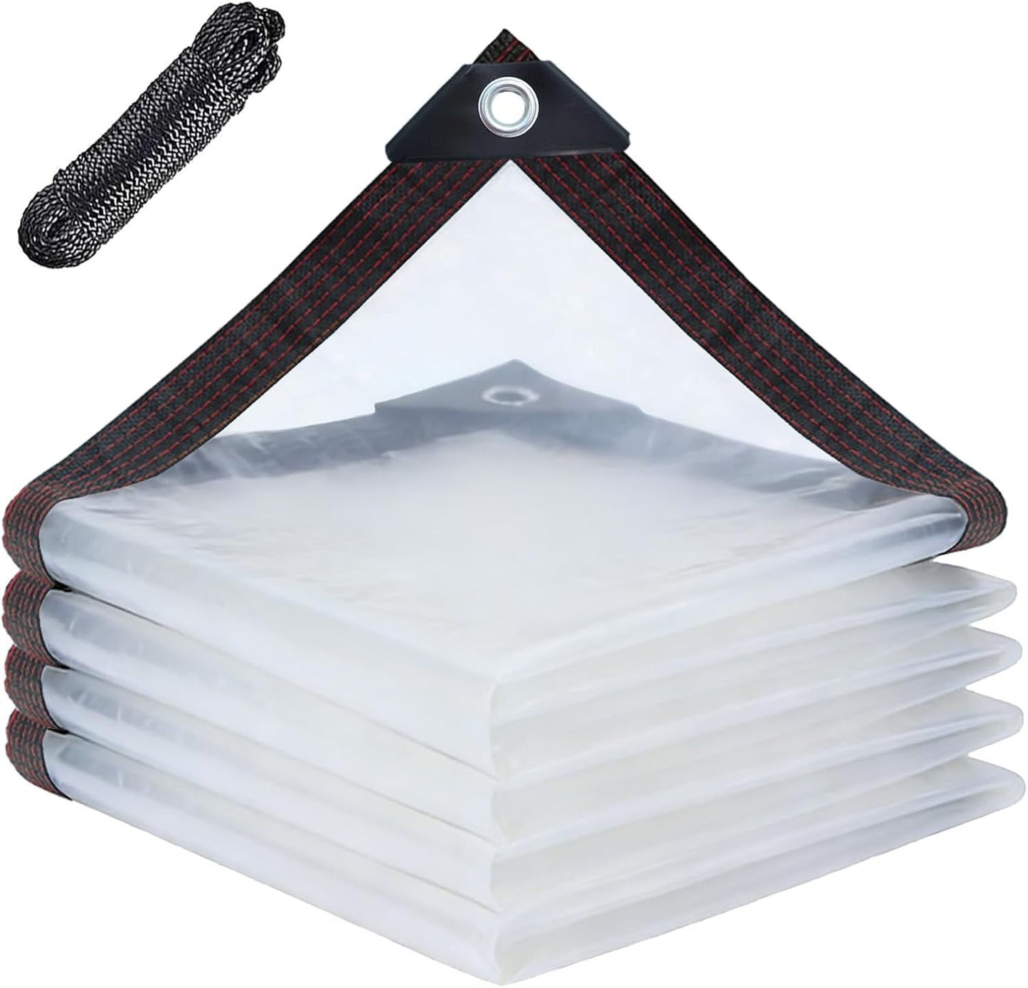 Clear Tarps 7x9ft, Waterproof Tarp Transparent with Grommets for Outdoors Anti-Tear for Chicken Coops Covering Firewood
