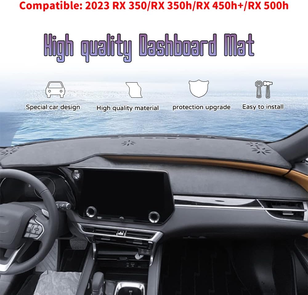 Flannel Dashboard Mat for Lexus RX 350/350h/450h+/500h 2023,No HUD