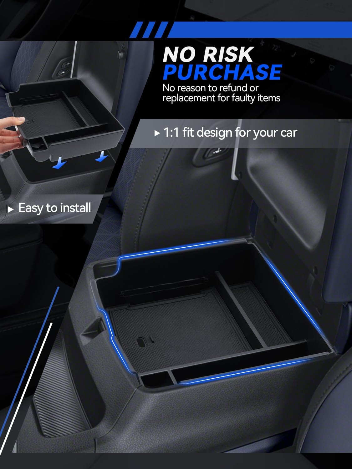 for Carnival Center Console Organizer 2025 2026 Kia Carnival (LX/LXS/EX/SX/SX Prestige) Accessories Armrest Tray Middle Storage Box Insert Container Durable ABS Plastic