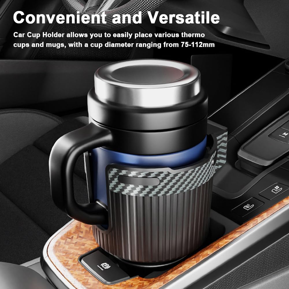 Car Cup Holder Expander, Car Cup Holder Expander Organizer, Coffee Drinks Bottle Holder Extender Adapter for Large Bottles Mugs