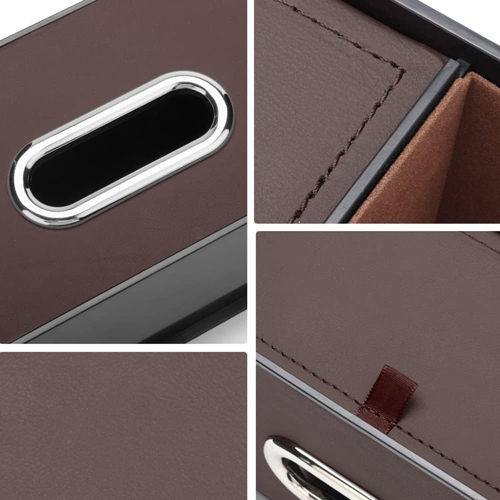 HAOTULE New car headrest Rear seat Multifunctional Storage Box, partition Design, with Cup Holder, Tissue Box, headrest Hook, Suitable for Children and Adults, car Travel Accessories（Coffee Color）