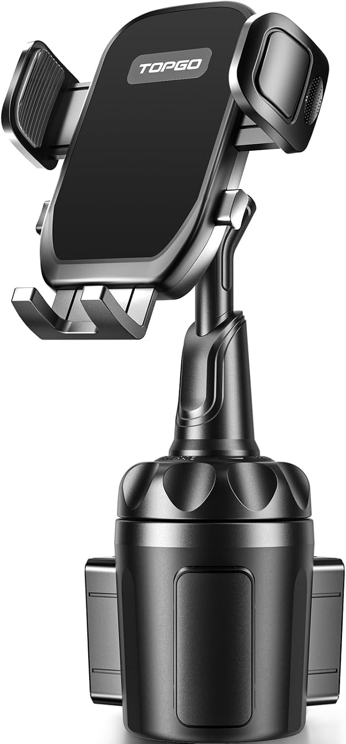 Car Phone Mount, Cup Phone Holder for Car [Secure & Stable] Cup Phone Holder Cell Phone Automobile Cradle for iPhone 16 and More Smart Phone -Black