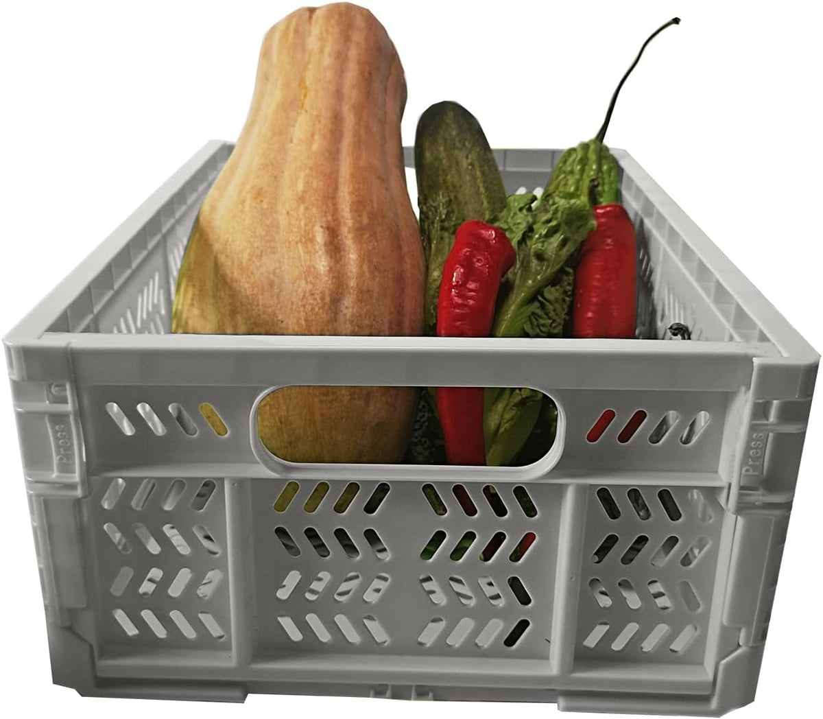 20L Folding Crate, 4Pack Plastic Storage Baskets Organizer for Home and Office,Collapsible Storage Crates for Home Office and Outdoor Organizer.(Grey)