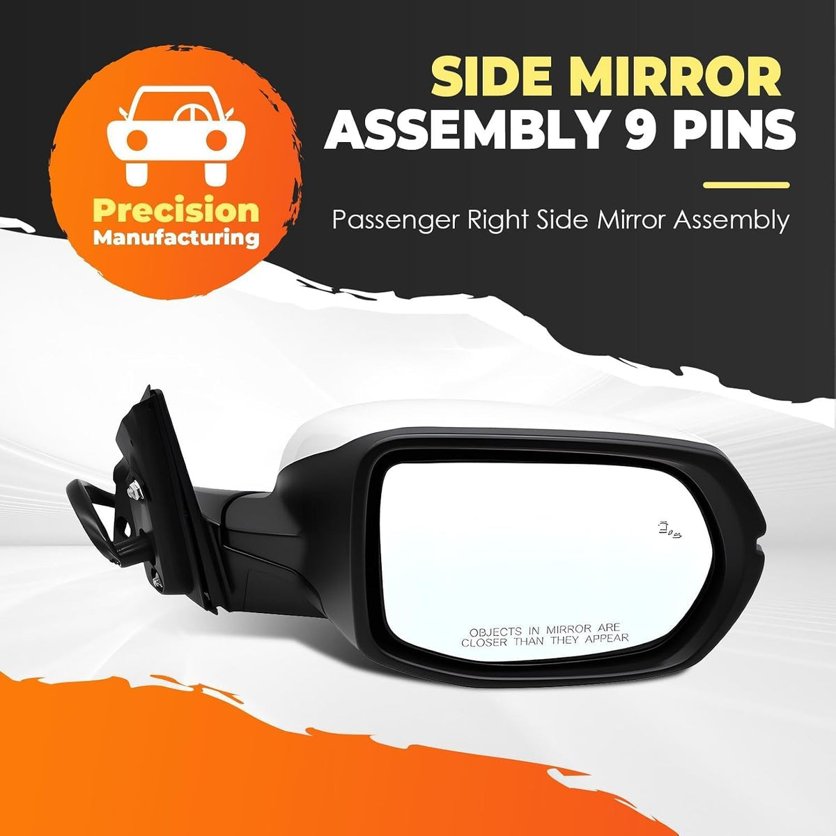 Right Side Mirror Assembly Compatible with 2017-2022 CR-V 9Pins