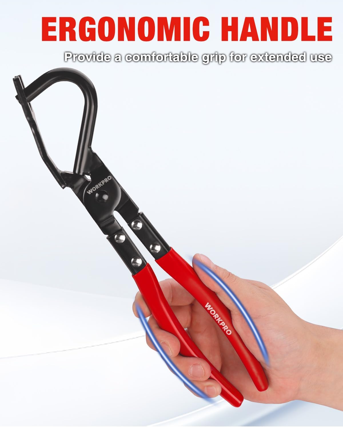 WORKPRO Exhaust Hanger Removal Tool with 4 Rubber Hangers, Red | Exhaust Hanger Pliers for Car & Truck Rubber Exhaust Hangers Muffler Hanger, For Most Domestic & Imported Exhaust System