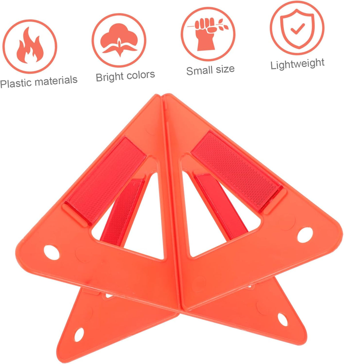 Car Safety Warning Sign Reflective Triangular Set 2 Pieces for Roadside