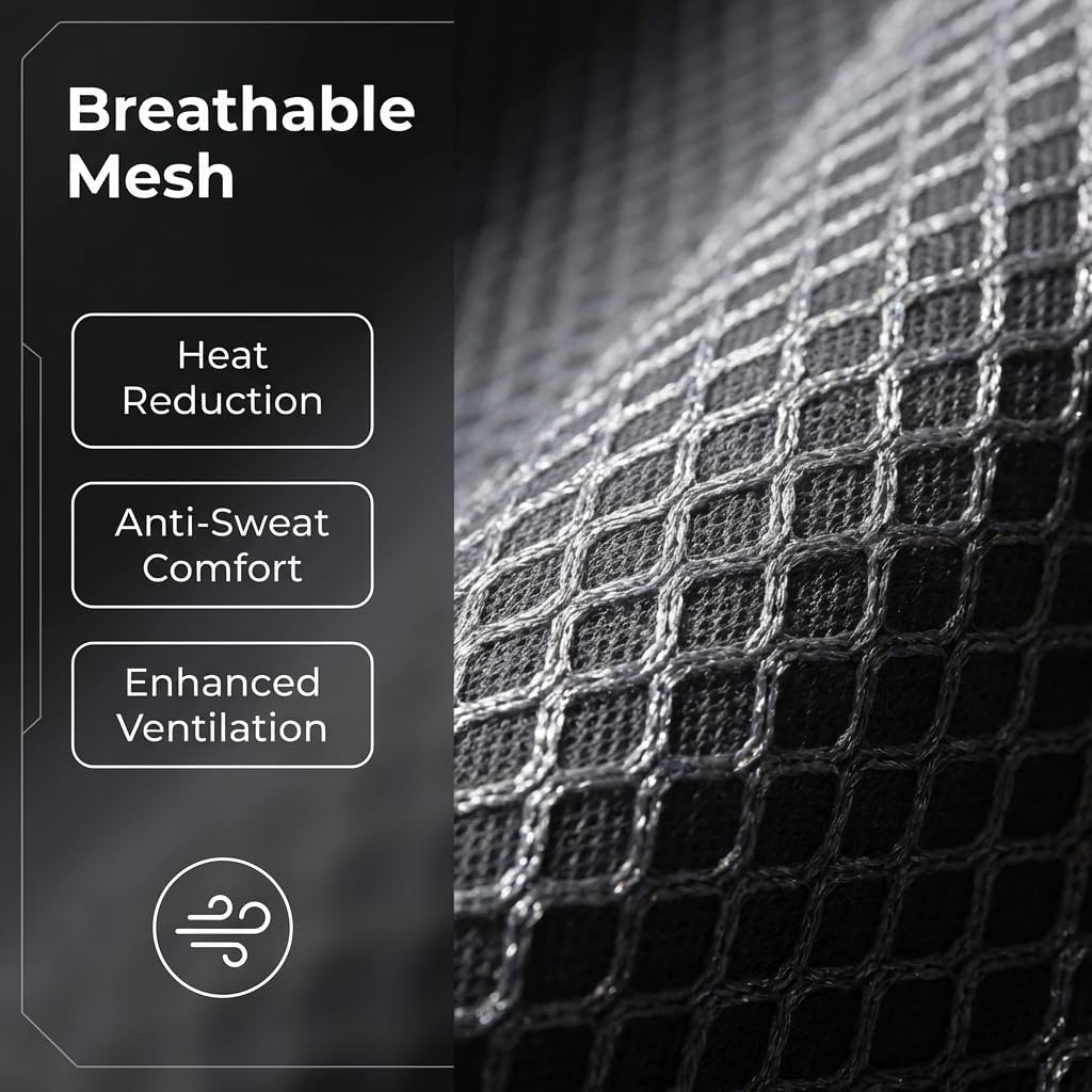 Beaded Car Seat Cover – Wooden Bead Massage Support with Breathable Cooling Mesh – Universal Fit for Sedan, SUV & Truck (1 Pack, Royal Black)