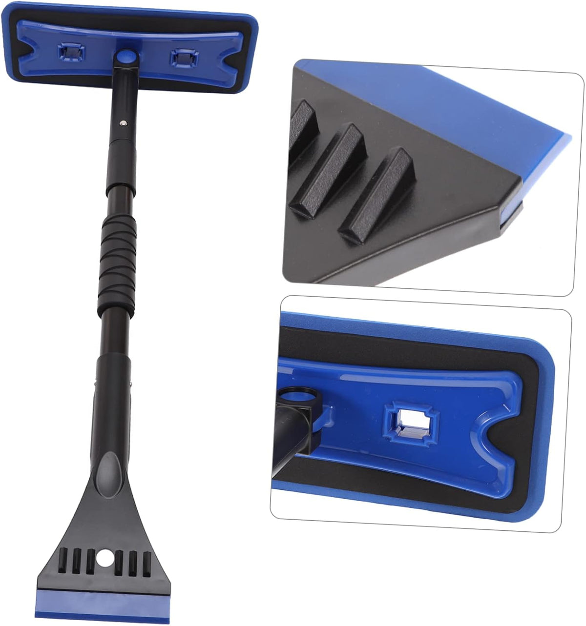 VANZACK Extendable Car Snow Scraper EVA Foam Brush Sturdy Winter Windshield Ice Remover Tool for Trucks and Cars Compact Snow Broom for Easy Storage
