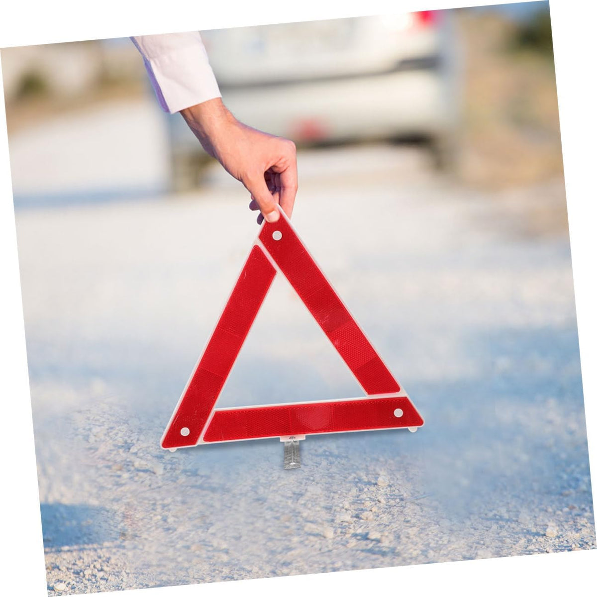2 Pack Reflective Triangle Warning Signs for Vehicles, Foldable