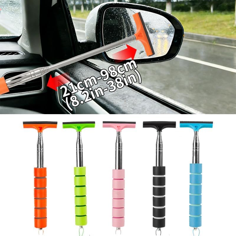 5 PCS Side Mirror Squeegee, Retractable Car Rearview Mirror Wiper