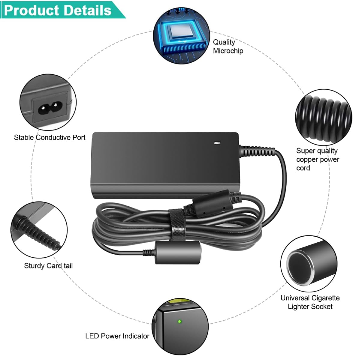 HKY 110V AC to 12V DC Car Cigarette Lighter Socket Power Supply Adapter Converter for Car Refrigerator Cooler Air Pump Compressor Car Vacuum Cleaner Heated Seat Cushion Inflator & Other Car Devices