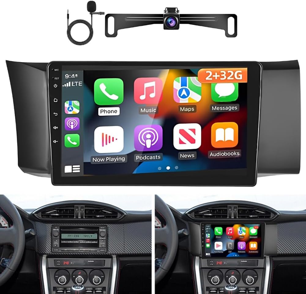 Android 12 Car Stereo Radio Compaible for Subaru BRZ Scion FRS for Toyota GT86 2012-2016, 9inch IPS Thouch Screen Car Radio with Bluetooth GPS WiFi FM/RDS SWC Backup Camera Mic - 2+32GB