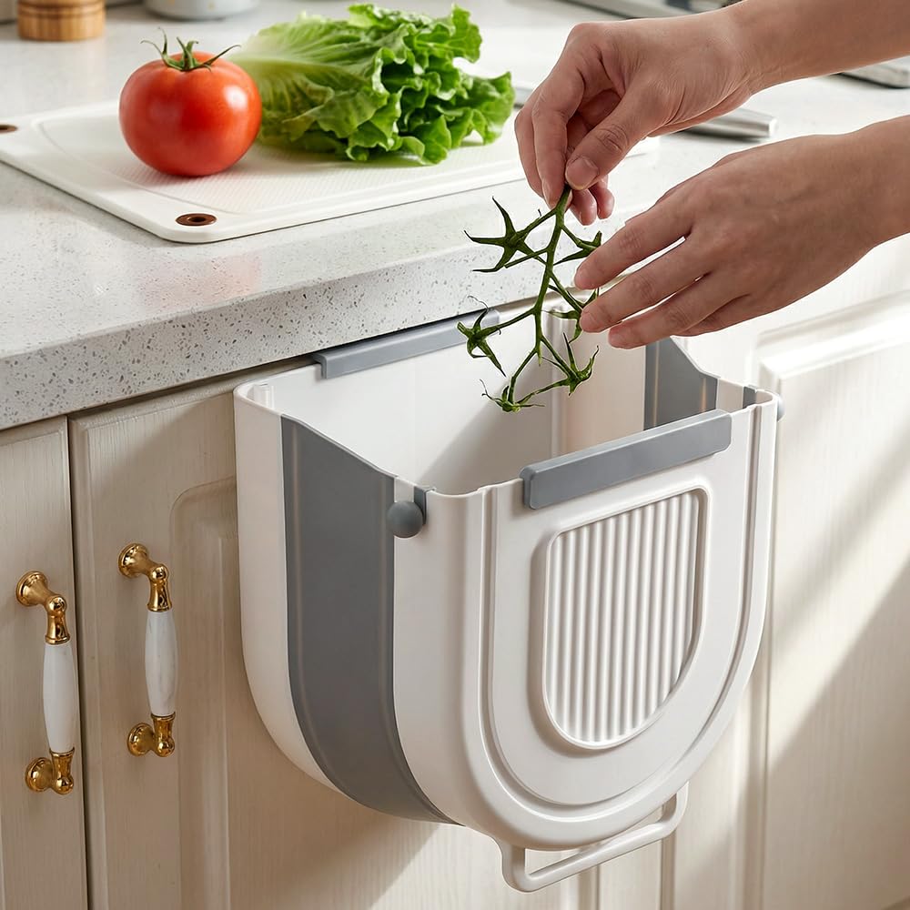 Foldable Trash Can, Collapsible Waste Bin for Kitchen Office Car