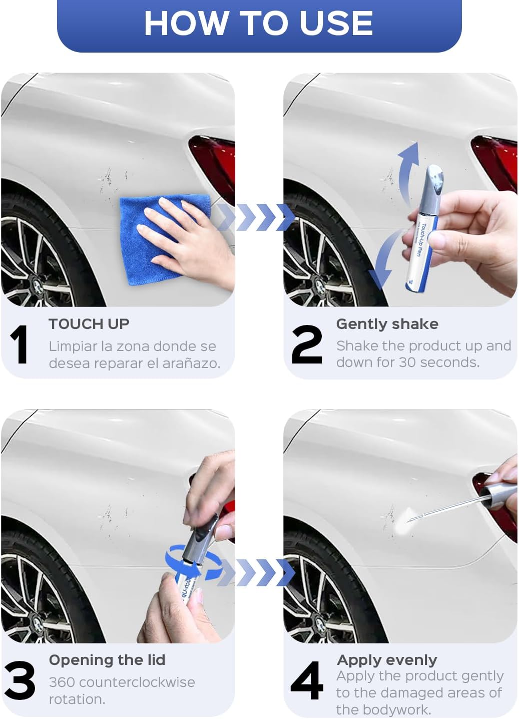 Touch Up Paint for BMW-Exact Match–Chips and Nicks Touch Up (Fluid (Jet) Black(668) for 1/2/3/4/5/6/7 Series/Alpina-B7/i4/M3/M5/M6/X1/X2/X3/X4/X5/X6/X7/Z4)
