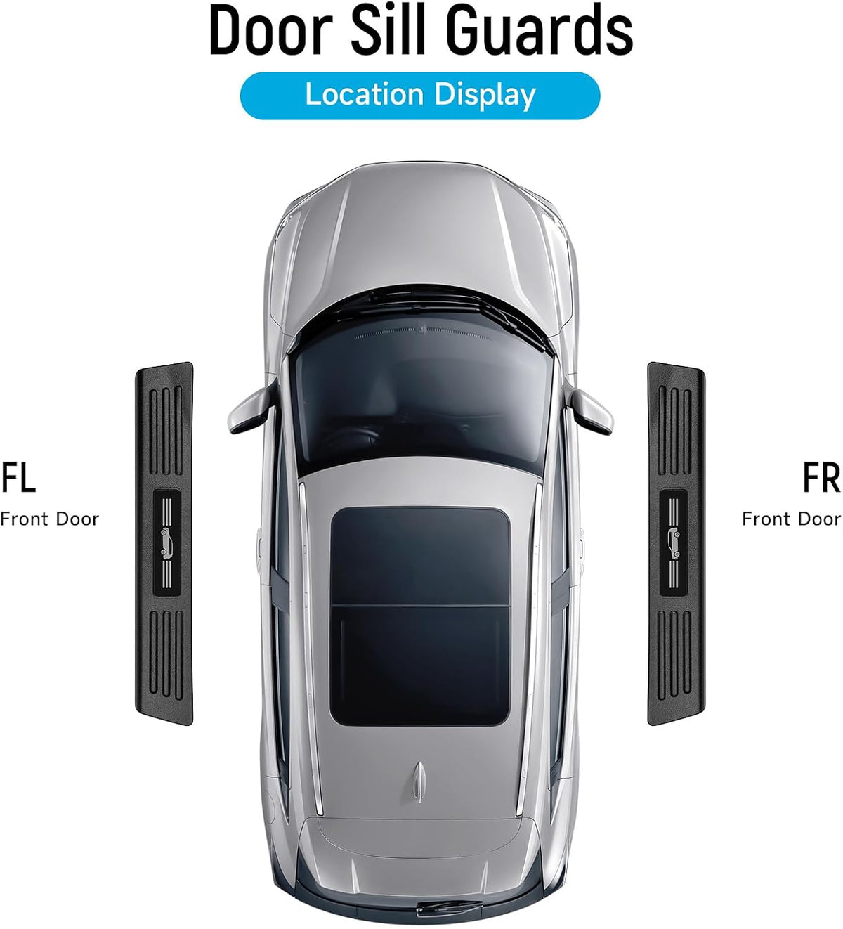 ZZEQYG 2 Pcs Front Door Sill Protector for Jeep Grand Cherokee L (Only for Front Door) 2022-2025 2026 Accessories ABS Material Door Sill Guards Trim