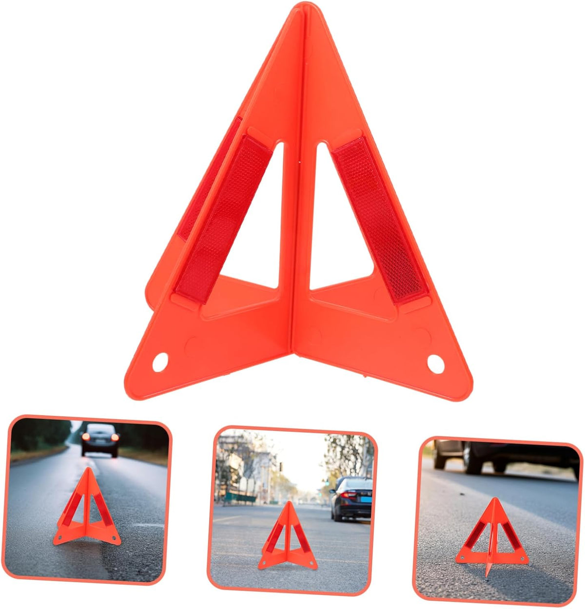 Red Plastic Reflective Triangle Warning Sign for Car Emergency Safety