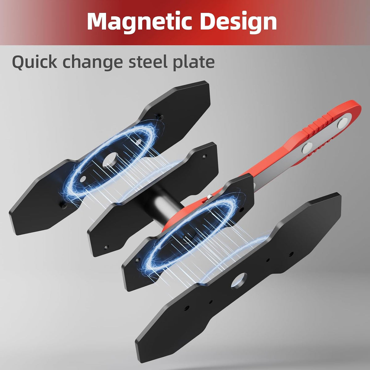 MAYESAR Brake Caliper Compression Tool, Caliper Piston Compressor Tool With Additional 2 pcs Large Steel Plate and 2 Hooks, 360°Adjustable Brake Caliper Tool for Single Twin Quad Piston Calipers (Red)