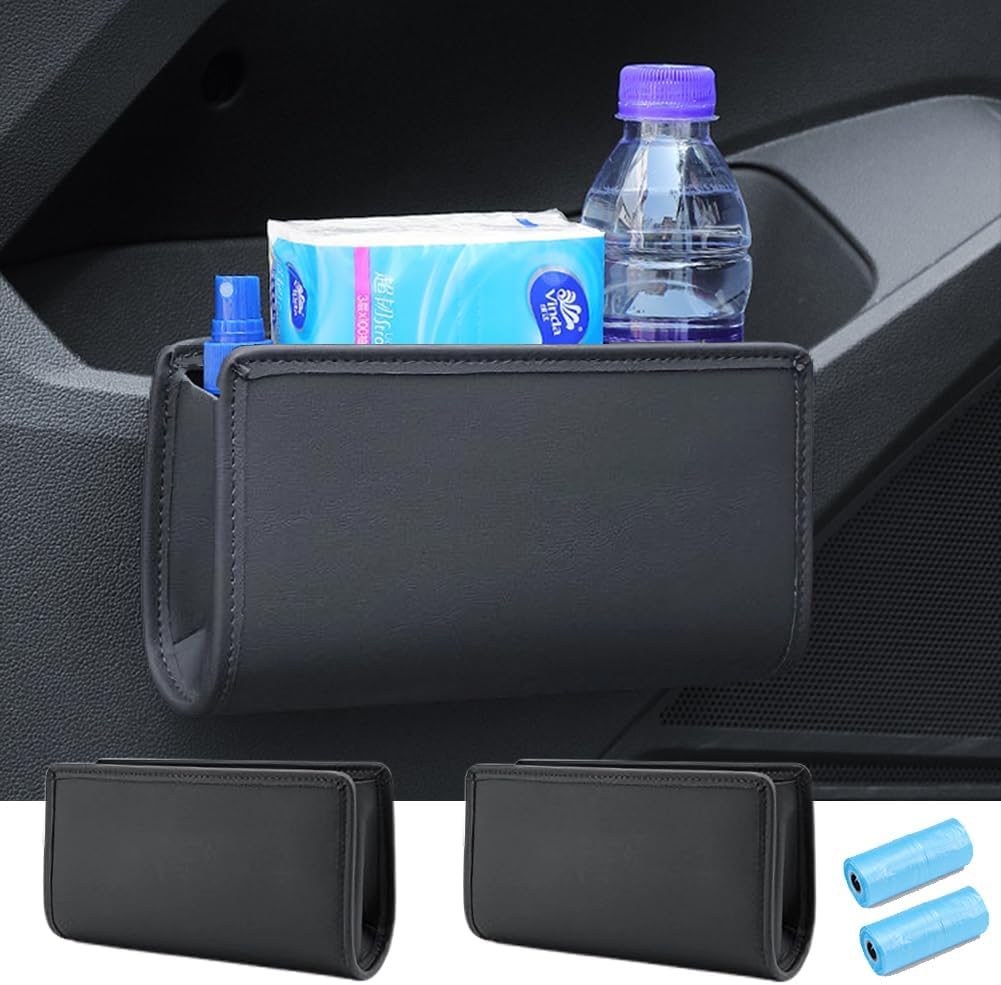 Tumecos 2Pcs Multifunctional Car Storage Box,Trash Can, Auto Door Side Organizer,Large Capacity Storage Bag,Foldable Back Seat Storage Pocket, Car Accessories Organizer Box(Style B)
