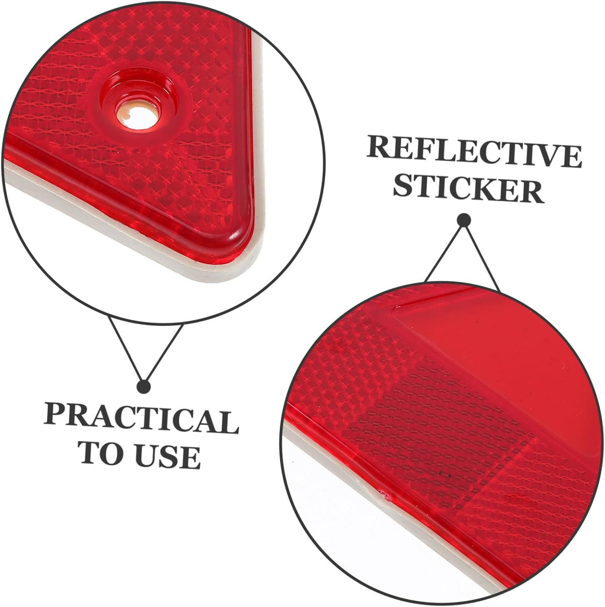 10Pcs Warning Triangle Plastic Red Reflective Road Safety Sign